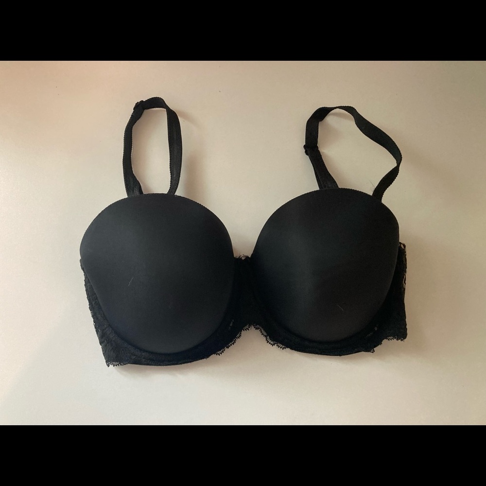 Black Bra, Adore Me Bra, 34G Bra, Strapless Bra, Adjustable Bra, Lace Bra